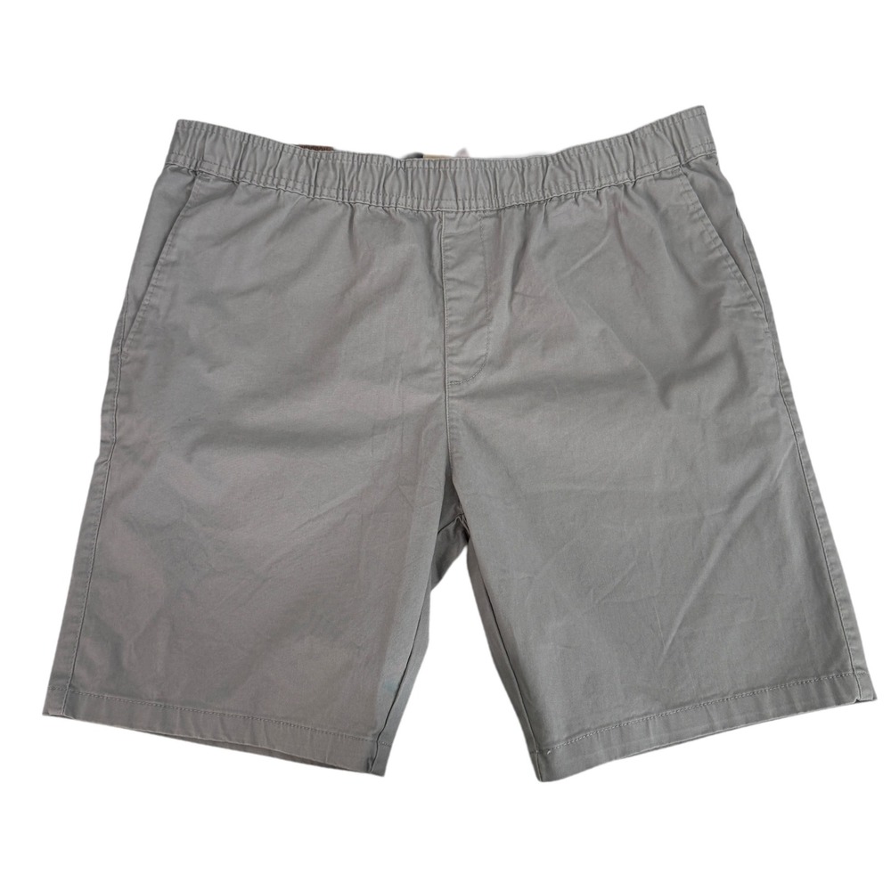 Hudson & Barrow‎ Mens Steel Grey Elastic Waist Chino Shorts Size 36 8" Inseam